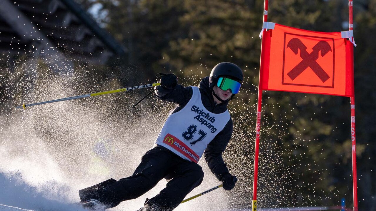 Ski-Rennläufer passiert ein Riesentorlauf-Tor | © Albert Reiter